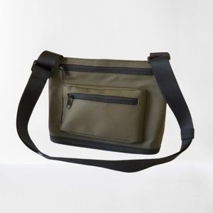 New! Water-resistant Faux Leather Messenger Tech Shoulder Bag with RFID